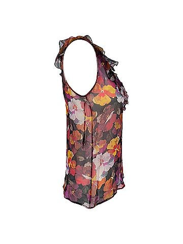 Dolce & Gabbana Dolce &amp; Gabbana Ruffled Floral-Print Sleeveless Top in Multicolor Silk (view 2)