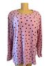 Croft & Barrow Polka Dots Pink Long Sleeve Top Size 2X - photo 1