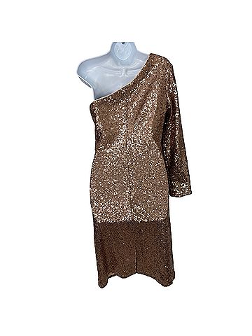 NW Nightway One Shoulder Sequin Cocktail Dress (view 2)