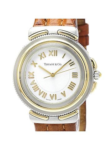 Tiffany & Co. TIFANNY Intaglio 18K Gold Steel Quartz Mens Watch M0820 Polished (view 1)