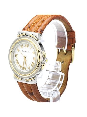 Tiffany & Co. TIFANNY Intaglio 18K Gold Steel Quartz Mens Watch M0820 Polished (view 2)