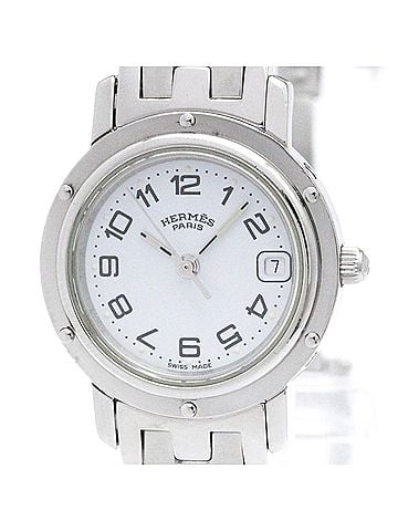 Hermès HERMES Clipper Stainless Steel Quartz Ladies Watch CL4.210 Polished (view 1)