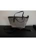 Tory Burch Checkered-gingham Black White Leather Tote One size - photo 4