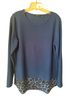 IMAN Leopard Print Blue Long Sleeve Top Size L - photo 1