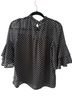 Monteau 100% Polyester Polka Dots Black White Blouse Size S - photo 2