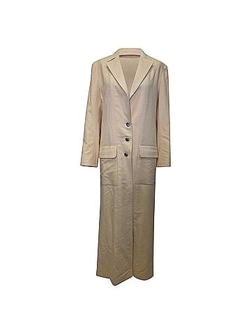 Chanel Chanel Single Breasted Long Coat in Cream Wool (view 1)