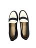 Ann Taylor 100% Leather Black White Blue Flats Size 7 - photo 1