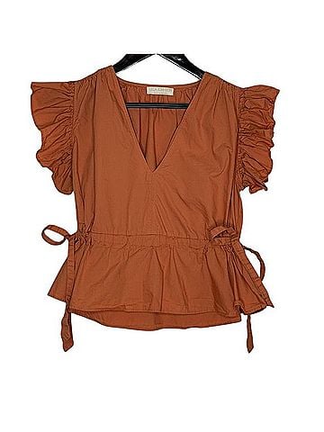 Ulla Johnson Peplum Ruffle Sleeve Top Short Sleeve T-Shirt (view 2)