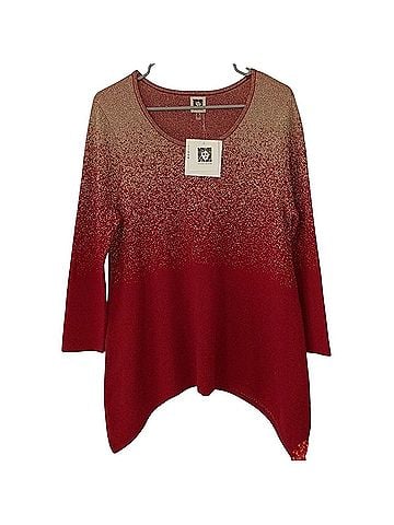 Anne Klein Metallic Sharkbite Sweater Casual Sweaters (view 1)