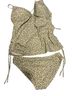 True Craft 82% Nylon 18% Spandex 100% Polyester Animal Print Green Two Piece Swimsuit Size L - photo 1