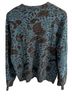 Ann Taylor Floral Blue Black Pullover Sweater Size L - photo 2