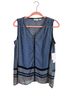 Liz Claiborne 100% Polyester Floral Blue Multi Color Sleeveless Blouse Size L (petite) - photo 1