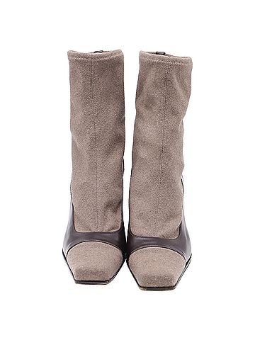 Sergio Rossi Sergio Rossi Two Toned Ankle Boots in Brown Leather (view 2)