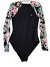 Hurley Floral Black Multi Color Wetsuit Size L - photo 1
