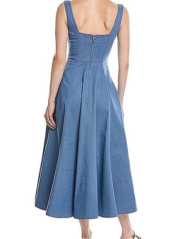 Nicholas Blue Denim Midi Dress with Sweetheart Bodice Casual Dress (view 2)