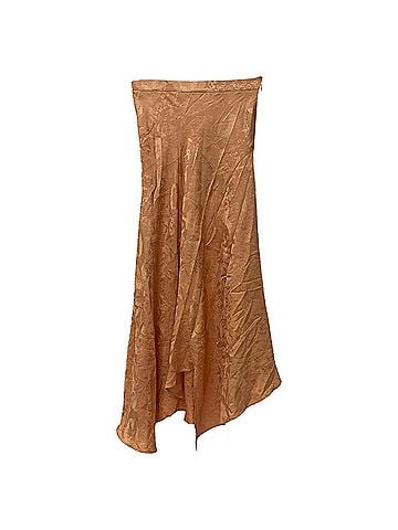 ETRO Etro Asymmetric Jacquard Midi Skirt in Orange Silk (view 2)