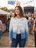 Miss Me 100% Cotton Stars Tie-dye Blue White Denim Jacket Size S - photo 14