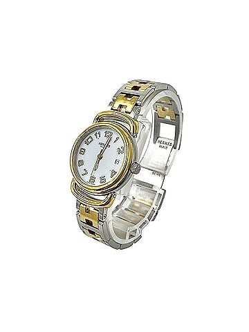 Hermès HERMES Pullman Stainless Steel GP Quartz Wristwatch Gold Silver 25057 (view 1)