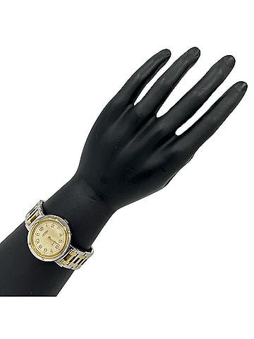 Hermès HERMES Clipper Stainless Steel GP Quartz Wristwatch, Silver/Gold, 21231 (view 2)