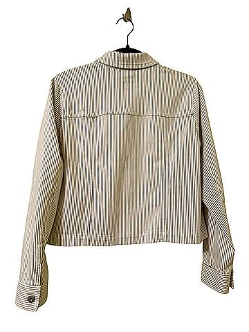 J.Jill Striped Denim Jacket Denim Jacket (view 2)