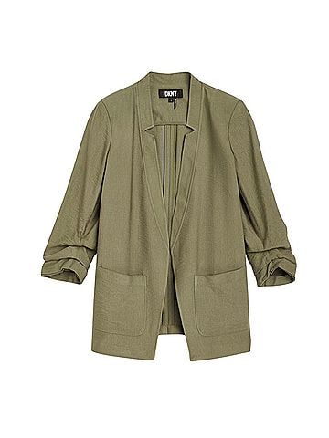 DKNY Notch Scrunch Sleeve Open-Front Blazer Blazer (view 1)
