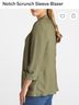 DKNY Notch Scrunch Sleeve Open-Front Blazer Blazer - photo 5