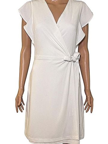 Banana Republic Faux-Wrap Flutter Sleeve Dress Casual Dress (view 1)