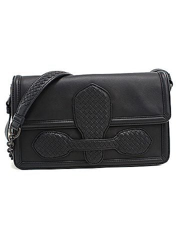 Bottega Veneta BOTTEGA VENETA Bottega Veneta Shoulder Bag Chain Intrecciato Men's Women's Black (view 1)