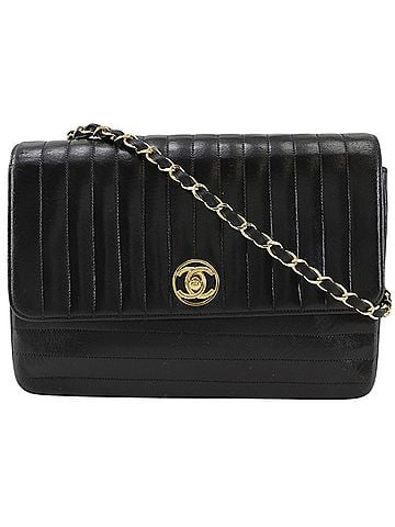 Chanel Chanel Mademoiselle Chain Shoulder Bag, Calfskin, Black, A5 size, Turnlock, Women's (view 1)