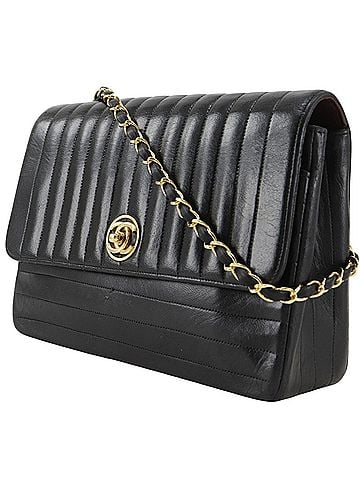 Chanel Chanel Mademoiselle Chain Shoulder Bag, Calfskin, Black, A5 size, Turnlock, Women's (view 2)