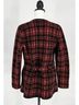 J. McLaughlin 100% Wool Plaid Red Black Cardigan Size S - photo 4
