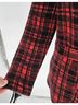 J. McLaughlin 100% Wool Plaid Red Black Cardigan Size S - photo 3