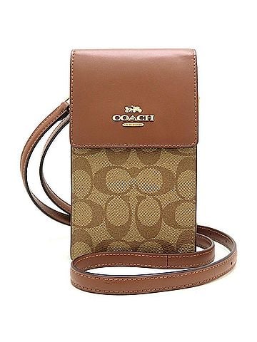 Coach COACH Phone Crossbody CY753 Shoulder Bag, PVC x Leather, Tan, Women's, 353466 (view 1)
