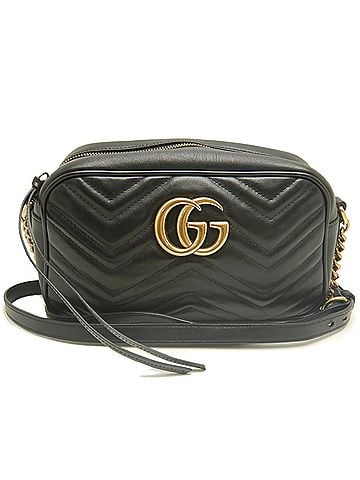 Gucci GUCCI Chain Shoulder Bag GG Marmont 447632 Leather Black Women's 254186 (view 2)