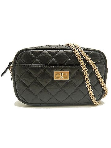 Chanel CHANEL 2.55 A91768 Shoulder Bag, Lambskin, Black, Women's 254163 (view 2)
