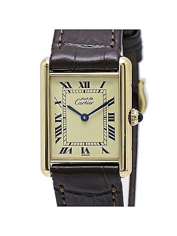 Cartier CARTIER Must Tank LM Vermeil W1002753 Men's Watch, Sterling Silver 925 x Leather Strap, 40572 (view 2)