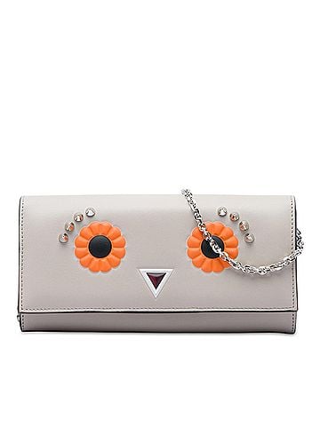 Fendi Leather Studded Faces Wallet on Chain (view 1)
