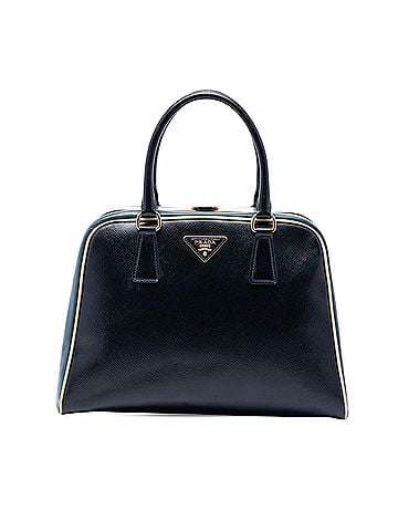 Prada Bicolor Saffiano Vernice Pyramid Frame Handbag (view 1)