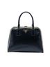 Prada 100% Leather Blue Bicolor Saffiano Vernice Pyramid Frame Handbag One size - photo 1