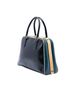 Prada 100% Leather Blue Bicolor Saffiano Vernice Pyramid Frame Handbag One size - photo 3