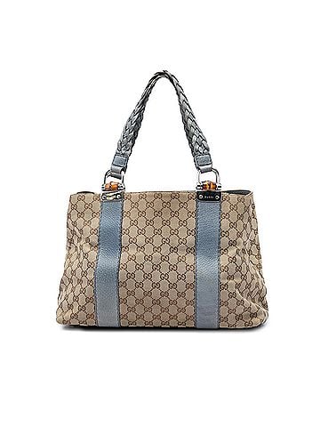Gucci Medium GG Canvas Bamboo Libeccio Tote (view 1)