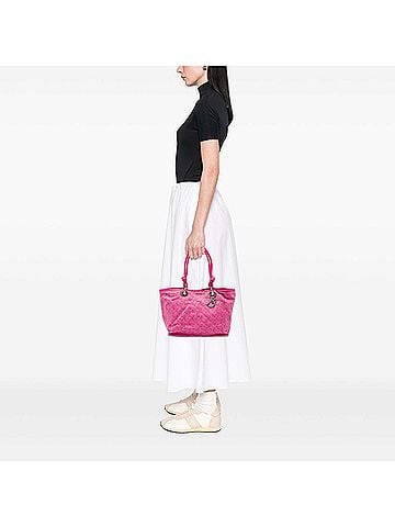 Dior Large Canvas Cannage Print Cherie Shopper Tote (view 2)