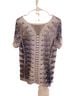 Ultra Pink Blue White Short Sleeve Blouse Size L - photo 2