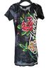 Ed Hardy Floral Graphic Black Multi Color Swimsuit Cover Up Size L - photo 1