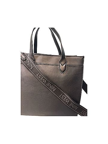 Nine West Black Structured Tote with Round Coin Pouch Leather Tote (view 2)