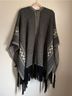 Francesca's 100% Acrylic Solid Black Tan Poncho One size - photo 5