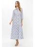 Oliphant 100% Cotton Print White Blue Casual Dress Size S - photo 8