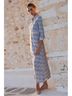 Oliphant 100% Cotton Print White Blue Casual Dress Size S - photo 5