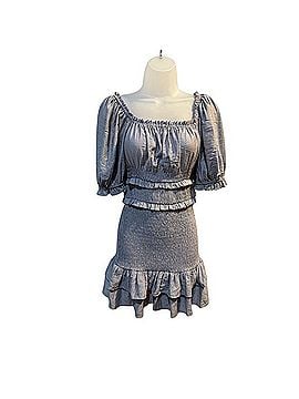 Pink Lily Light Gray Smocked Dress Casual Dress (view 1)