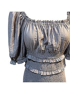 Pink Lily Light Gray Smocked Dress Casual Dress (view 2)